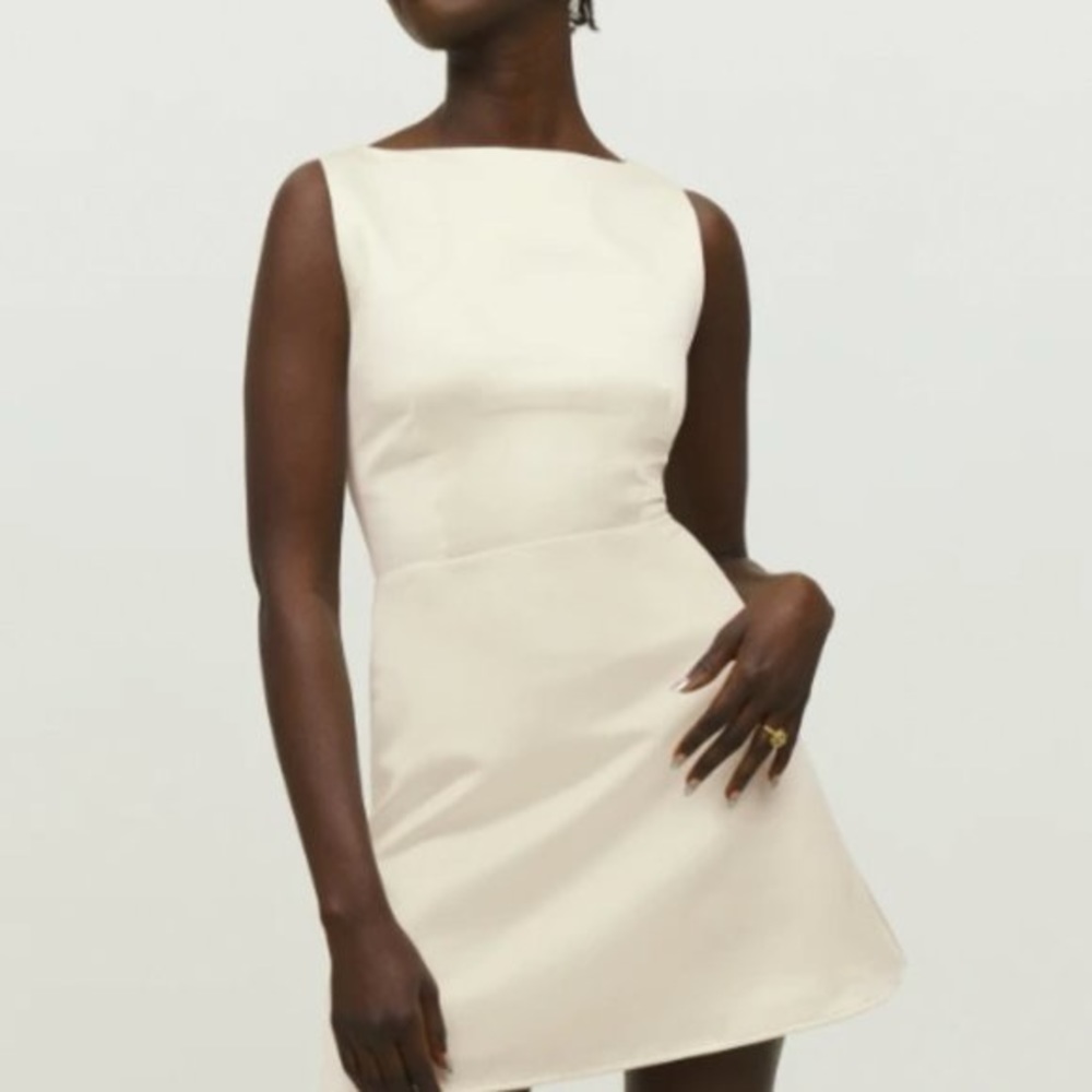 Reformation NWT 8 Zenni Cream Sleeveless Mini Dress Formal